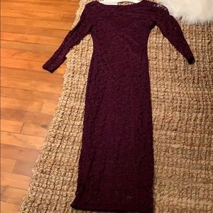 Dark burgundy lace dress fitted